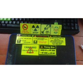 tem xe , tem cảnh báo phản quang combo 9 logo