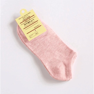 Tất vớ nữ cổ ngắn chất cotton trơn nhiều màu basic