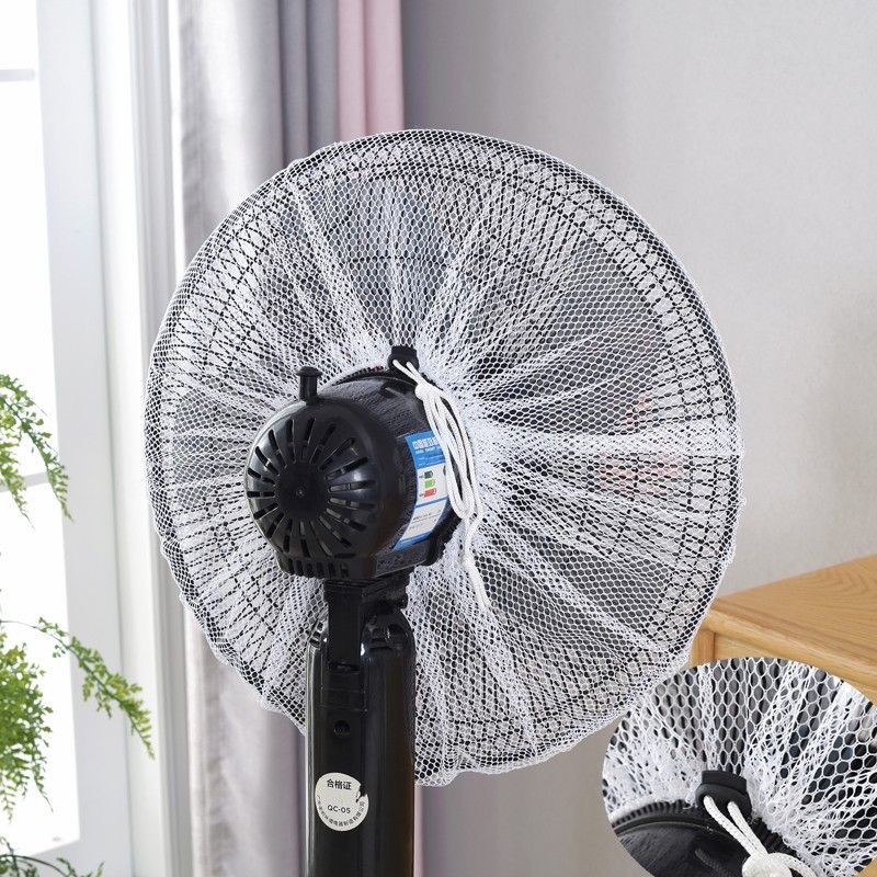 (size đại) Lưới vải bọc quạt hoạ tiết dễ thương có dây rút an toàn cho bé