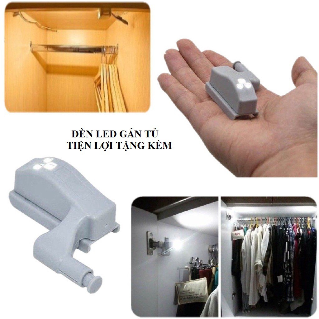 Bộ đèn led dùng pin gắn cửa tủ vô cùng tiện lợi Tặng kèm pin