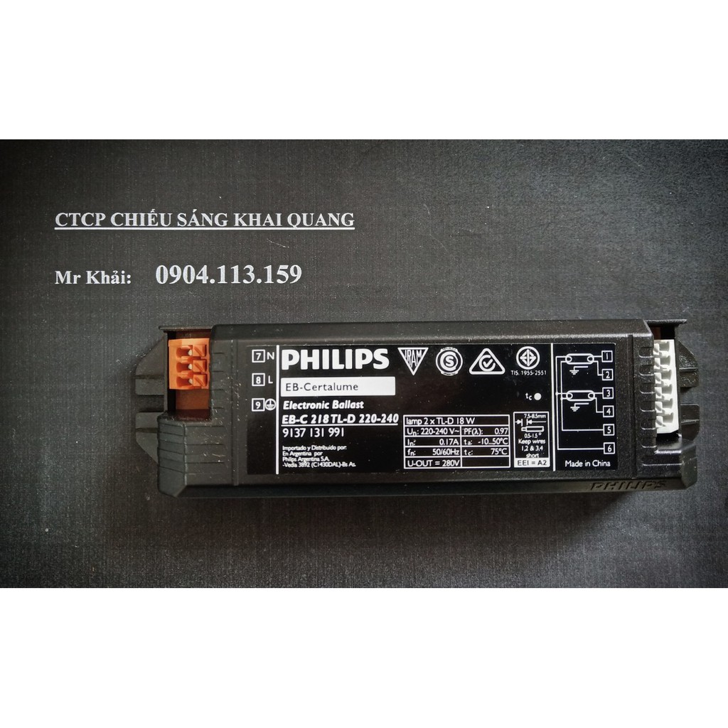 (SALE) Ballast điện tử Philips EB-C 218 TL-D dùng cho hai bóng 18W