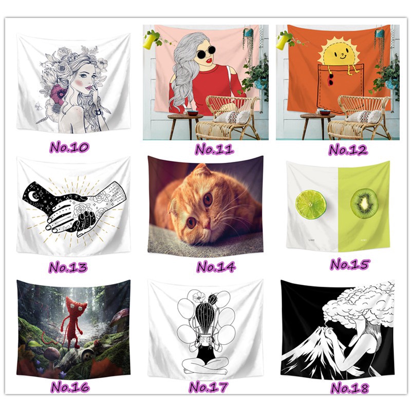 Thảm treo tường trang trí nội thất hình cây cối sinh động