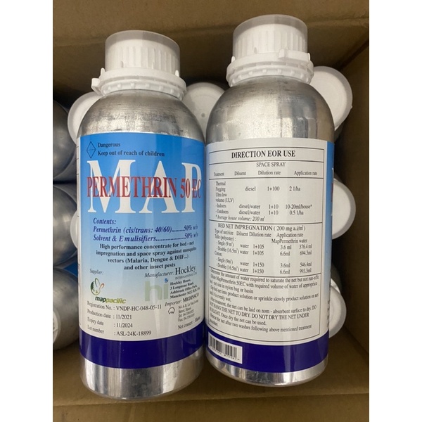 Thuốc côn trùng chai nhôm Permethrin 1 lít