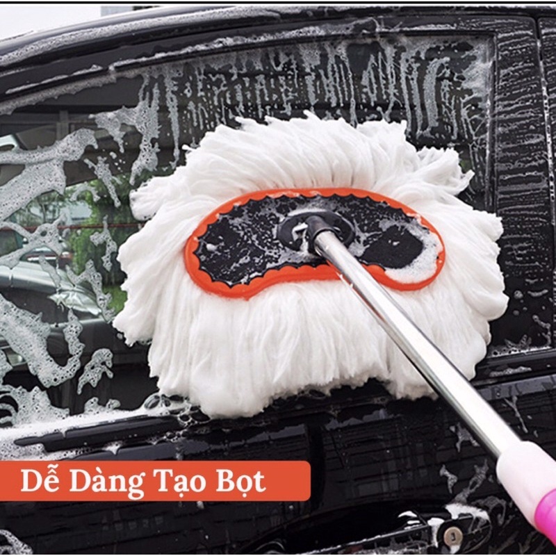 Chổi Lau Xe Ô Tô - Chổi Cán Dài.Sợi Lông Mềm