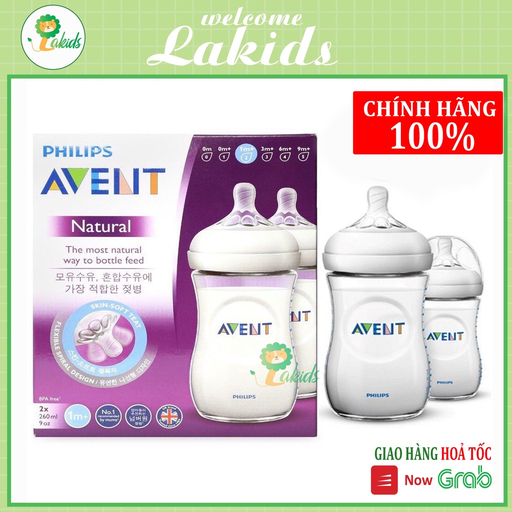 Bình sữa Avent chống đầy hơi Philips Avent Natural 125ml 260ml 330ml Lakids