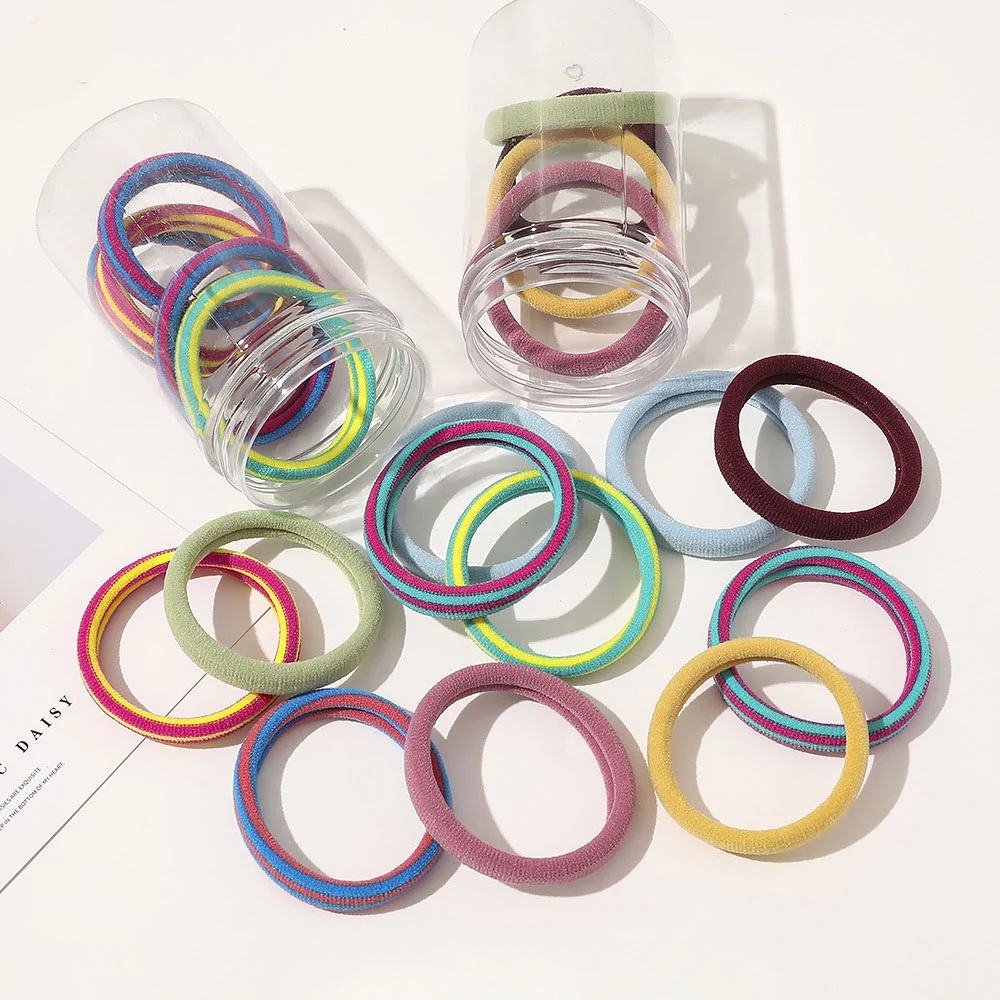 Set 10 Dây Cột Tóc Co Giãn Màu Kẹo Đơn Giản Dễ Thương Cho Bé Gái