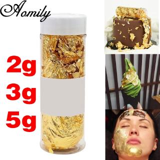 2 / 3 / 5g Ăn Được Lớp Lá Vàng Flake Nấu Ăn Uống Thực Phẩm Món Tráng Miệng Bánh Kem Trang Trí An Toàn Mặt nạ Làm Đẹp