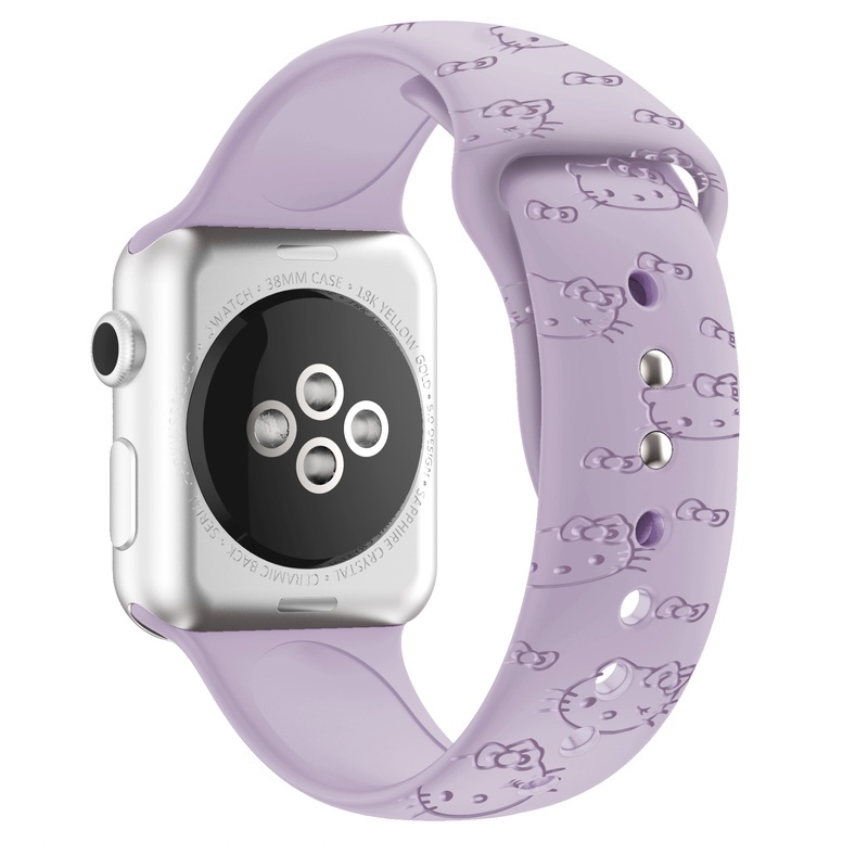 Dây Đeo Đồng Hồ Họa Tiết Hoạt Hình Kitty Cho Smart Watch Series 7 6 Se 5 4 3 2 1 45mm 41mm 44mm 40mm 42mm 38mm