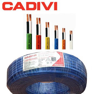 Dây điện đôi mềm VCmo CADIVI® / 2x0.5 - 2x0.75 - 2x1.0 - 2x1.5 (mm) [Bán lẻ theo 1 mét]