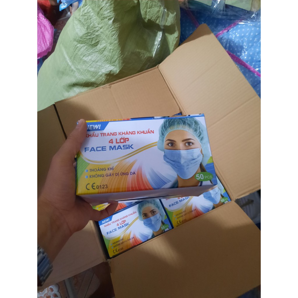 Khẩu trang 4 lớp face mask (hộp 50 cái)