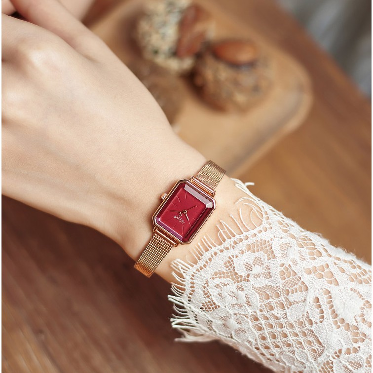 Julius Đồng Hồ quartz Mặt Vuông Nhỏ Chống Thấm Nước Thời Trang Cho Nữ Mã 1223