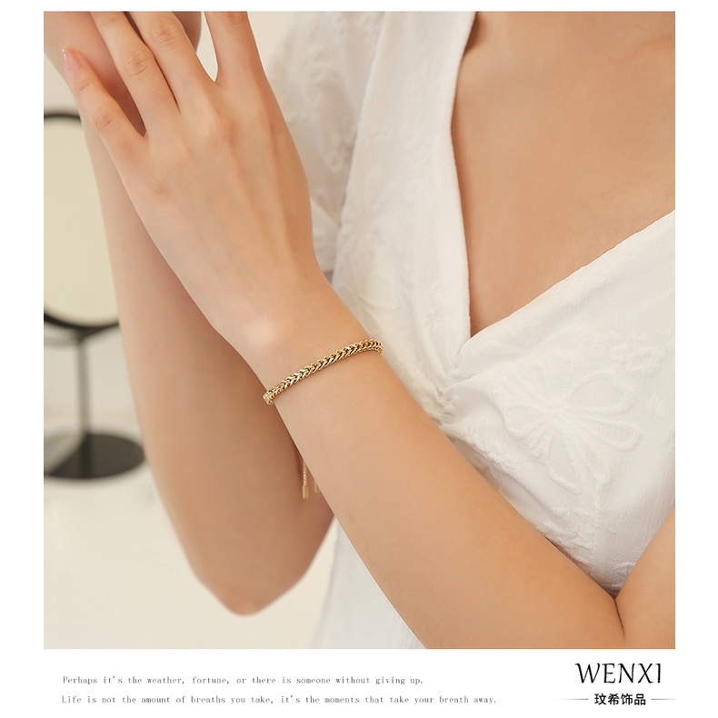 [FreeShip] Lắc tay vòng tay nữ titan xương rắn S10-508a - CAM KẾT KHÔNG BAY MÀU