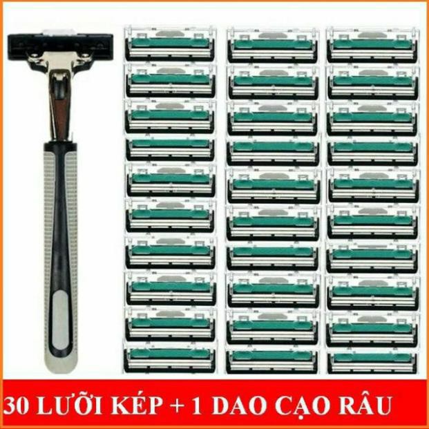 30 lưỡi dao cạo râu và 1 cạo râu kèm 1 túyt bọt cạo