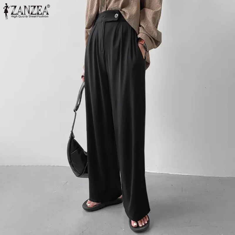 Quần ống rộng ZANZEA xẻ tà thời trang dành cho nữ