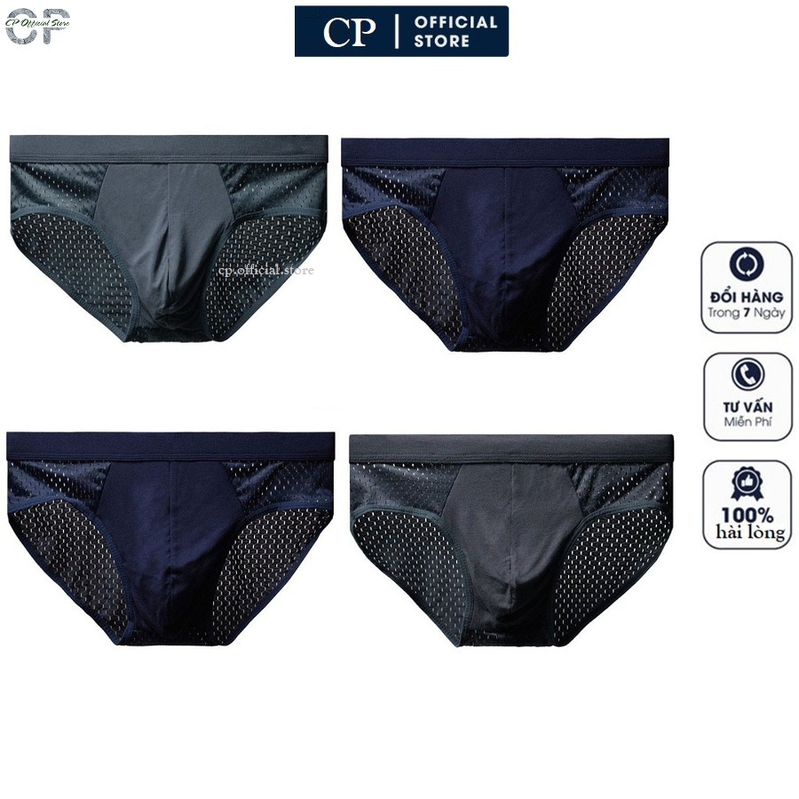 Hộp 4 quần lót tam giác cạp to thông hơi M303, chất mát, co giãn tại shop CP