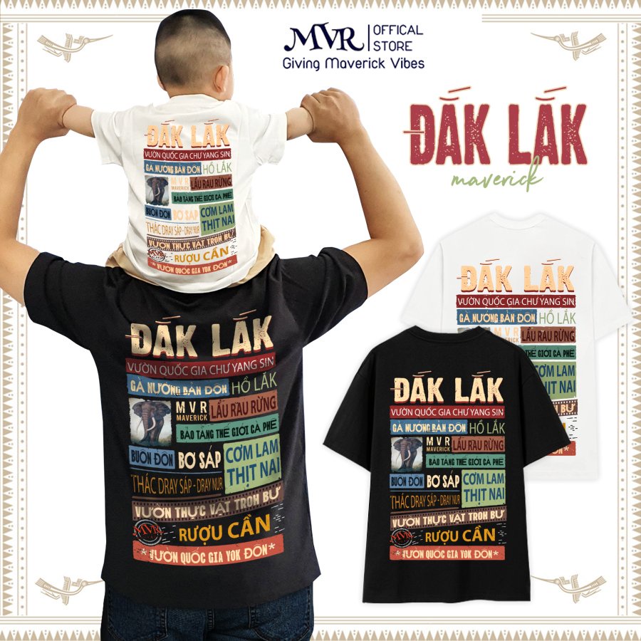 Áo thun Đắc Lắc Đắk Lắk Dak Lak 2 mặt Unisex phông rộng big size cotton ao cặp gia đình du lịch fact UNDER MVR BB4167