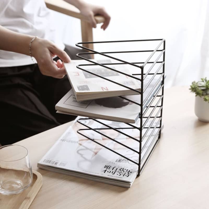 Kệ sách để bàn làm việc tam giác, kệ để tài liệu văn phòng cạnh máy in đa năng- GM47