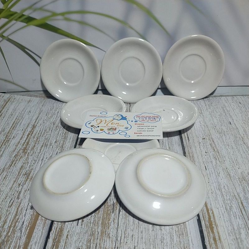 Set 10 Dĩa Tiêu Sứ Trắng Nhỏ &lt;Siêu Nhí&gt;