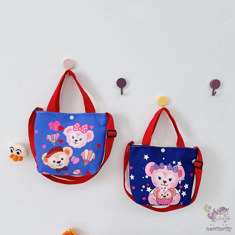Túi Xách Đeo Vai Vải Bạt Họa Tiết Hoạt Hình Phong Cách Hàn Quốc Đáng Yêu Dành Cho Trẻ