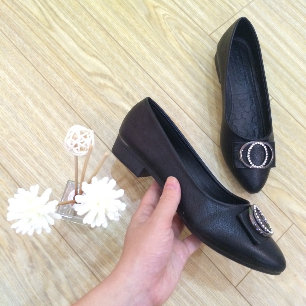 Giày Búp Bê Đế 3cm, Da Lì Cao Cấp Siêu Bền - Hình thật M5