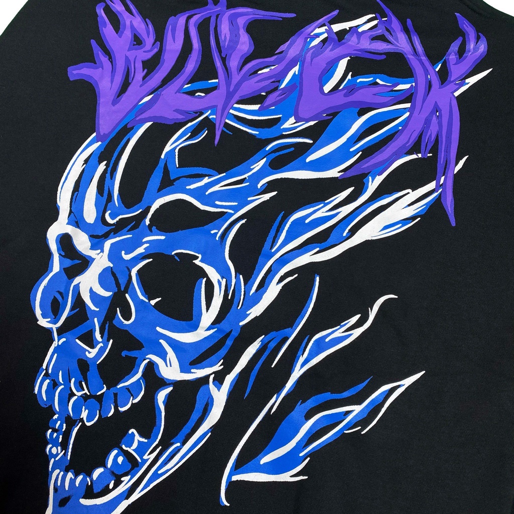 Áo khoác Hoodie BLVCK Flame Skull - Màu đen