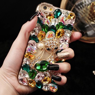 Ốp lưng Samsung Galaxy Note 20 Ultra / Note 10 Plus / Note 10 Lite / Note 9 8 Vỏ điện thoại 3D Fox Glass Bling Kim cương giả Vỏ thủ công bằng kim cương pha lê sang trọng