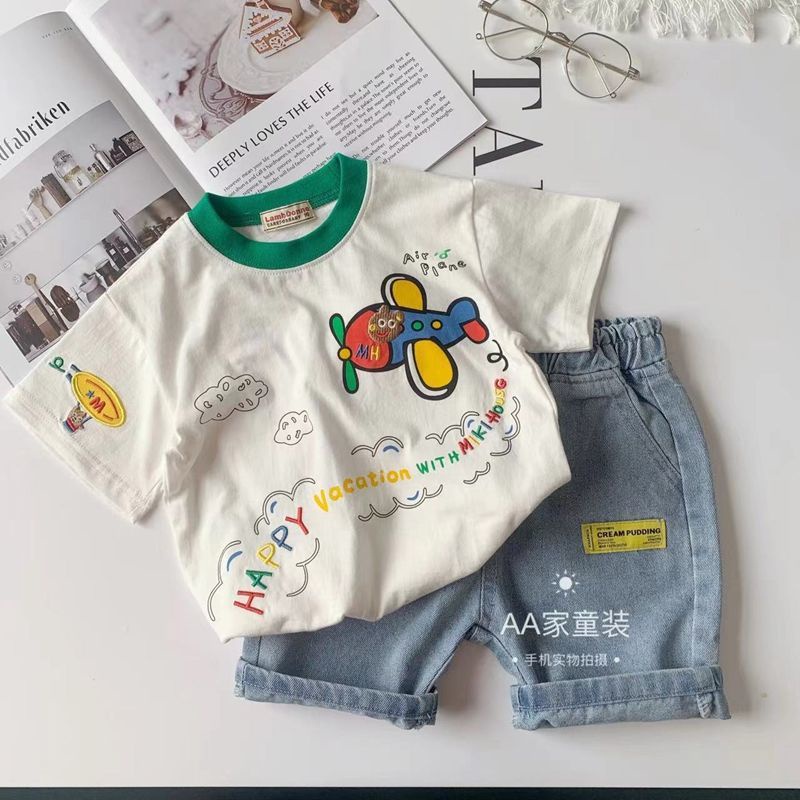 Áo Thun 100% Cotton Nguyên Chất Tay Ngắn Dáng Rộng Thời Trang Mùa Hè Phong Cách Hàn Quốc Dành Cho Bé Trai Và Bé Gái 2022