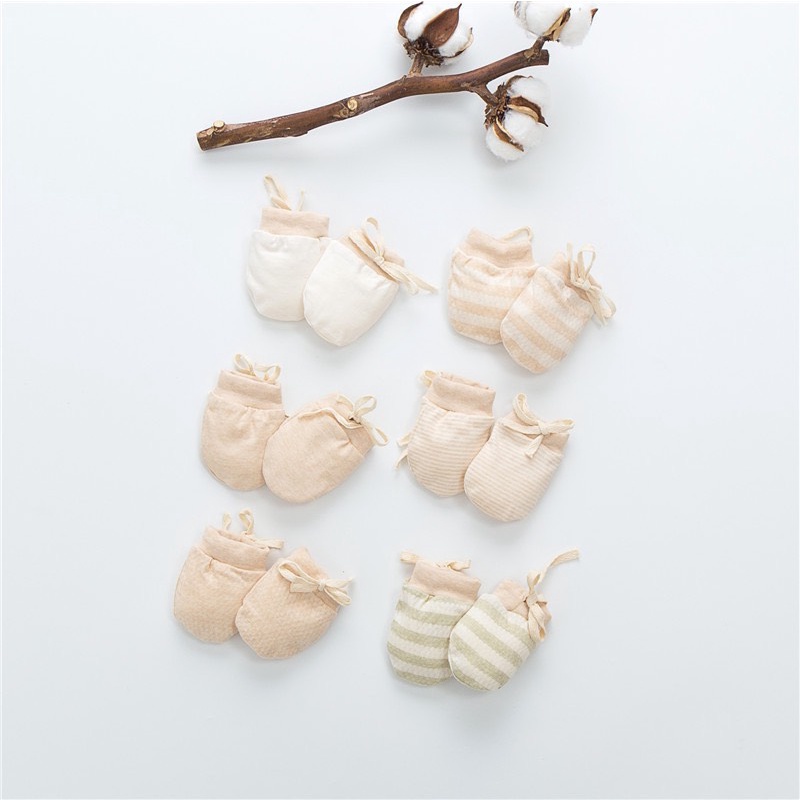 Bao tay sơ sinh Lavia chất liệu cotton hữu cơ tự nhiên không chất tẩy nhuộm an toàn cho bé