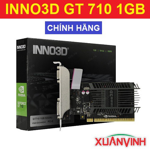 Card Màn Hình INNO3D GEFORCE GT 710 1GB DDR3 LP New 100% Chính Hãng | BigBuy360 - bigbuy360.vn