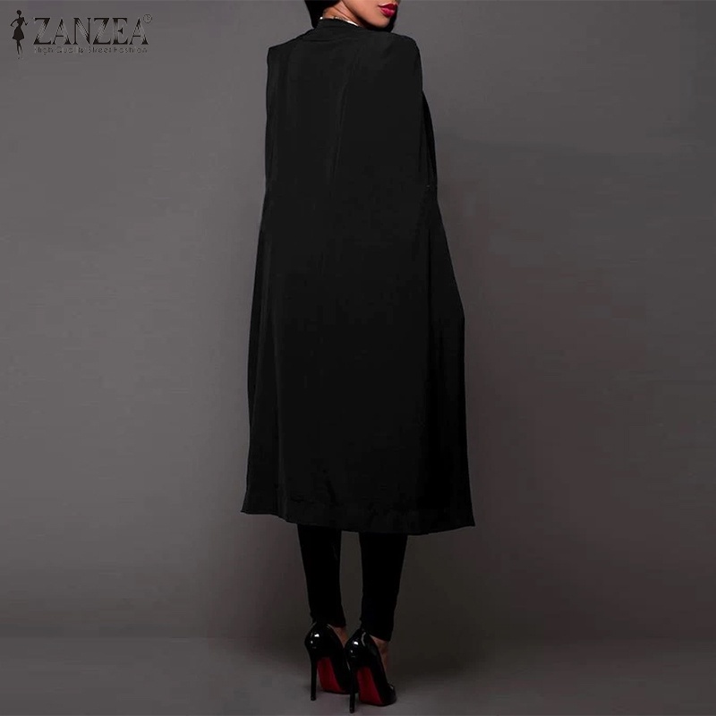 Áo khoác dài ZANZEA không tay màu trơn không đối xứng đơn giản thời trang dành cho nữ | BigBuy360 - bigbuy360.vn