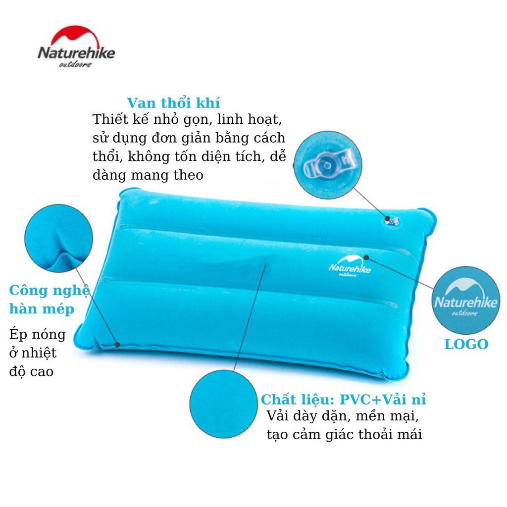 Gối hơi gấp gọn siêu nhẹ Naturehike NH18F018-Z- Maxx Camping