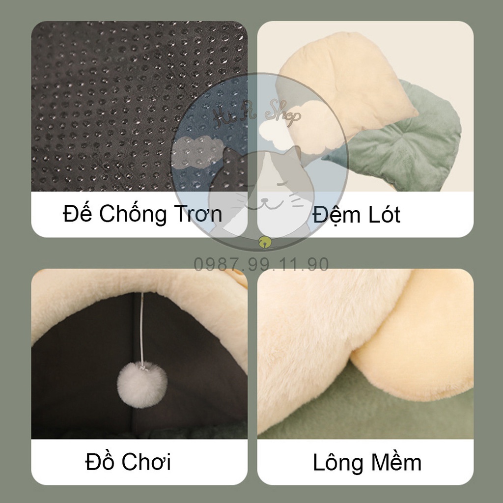 Nhà Đệm Cho Thú Cưng Cao Cấp Có Thể Tháo Rời Gấp Gọn, Làm Sạch Dễ Dàng – Ổ Cho Chó Mèo Nhiều Màu Săc