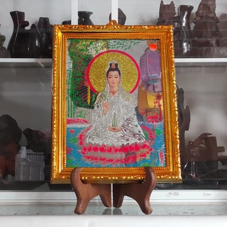 Bài vị Mẹ Quan âm 28,35cm(liễng thờ khung vàng)