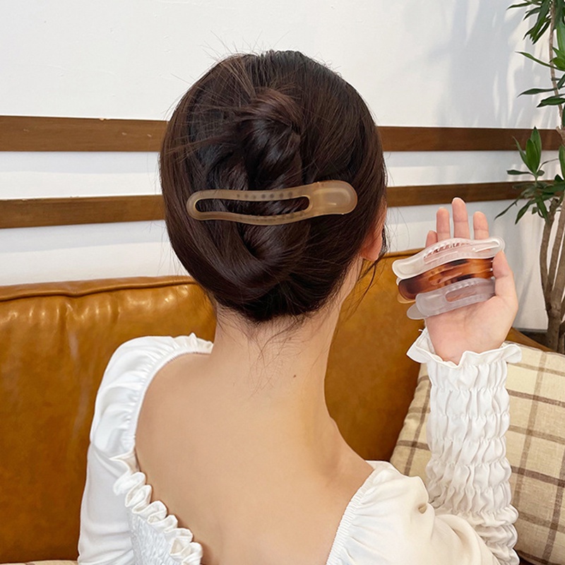 Kẹp Tóc Đuôi Ngựa Cỡ Lớn Màu Kẹo Ngọt Trong Suốt Phong Cách Hàn Quốc Cho Nữ