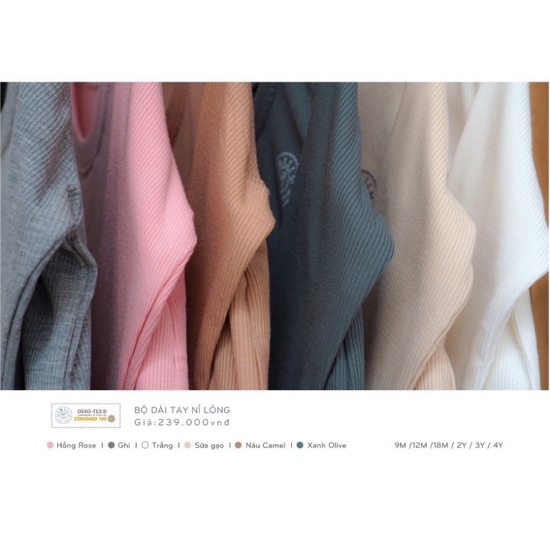 Bộ nỉ HRNEE chất liệu nỉ lông ấm áp từ 6 tháng đến 4 tuổi - Bộ nỉ HRNEE cho bé