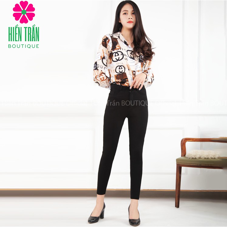 Quần tregging nữ công sở Hiền Trần BOUTIQUE cạp cao, khóa kéo vải dày dặn co giãn, mặc tôn dáng | BigBuy360 - bigbuy360.vn
