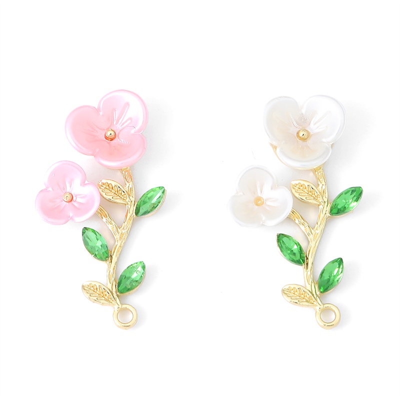 Mặt dây chuyền/ khuyên tai hình hoa bằng hợp kim và acrylic