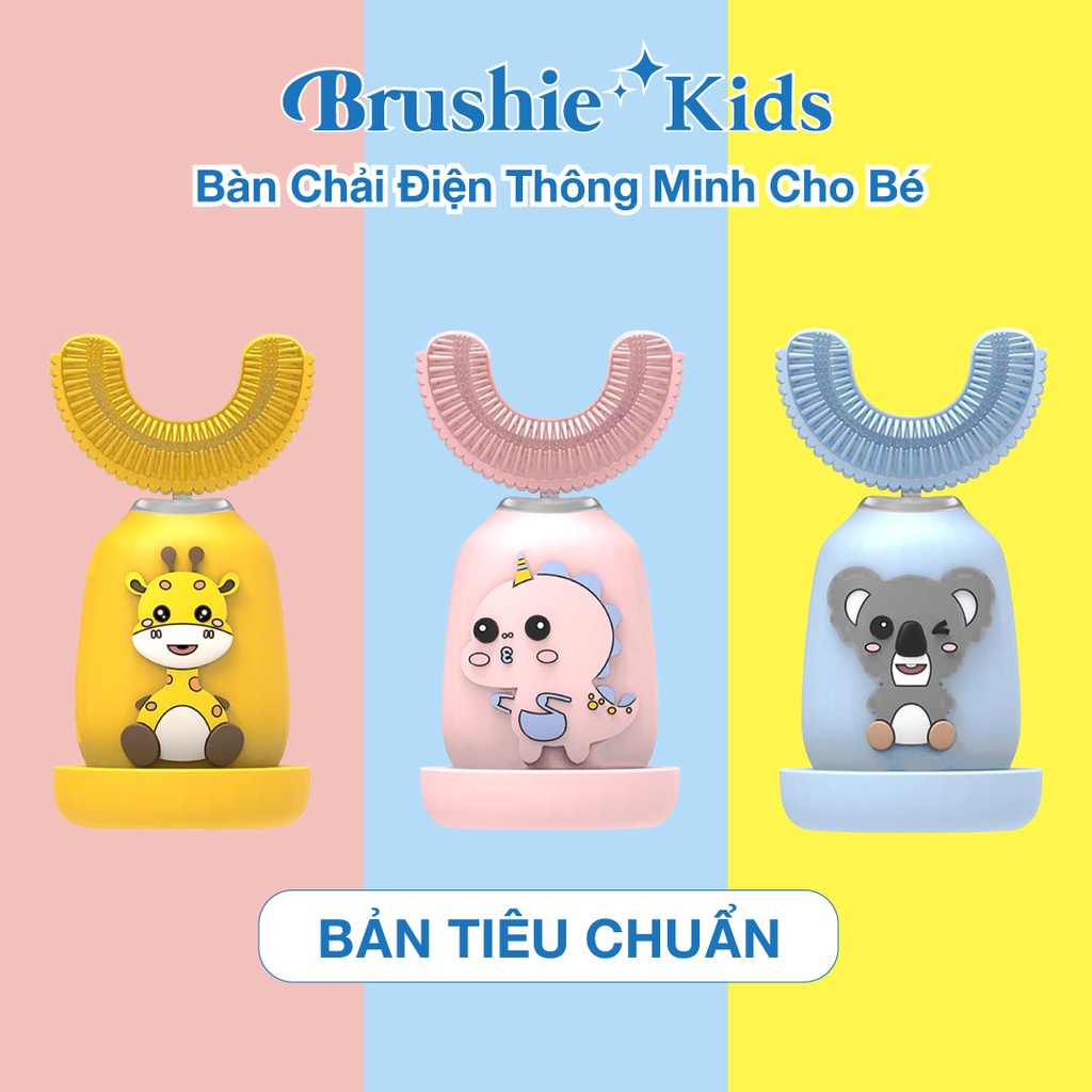 (Bản tiêu chuẩn)Bàn chải điện cao cấp BRUSHIE KIDS cho bé 2 tuổi trở lên, chăm sóc nướu, cho răng nhạy cảm