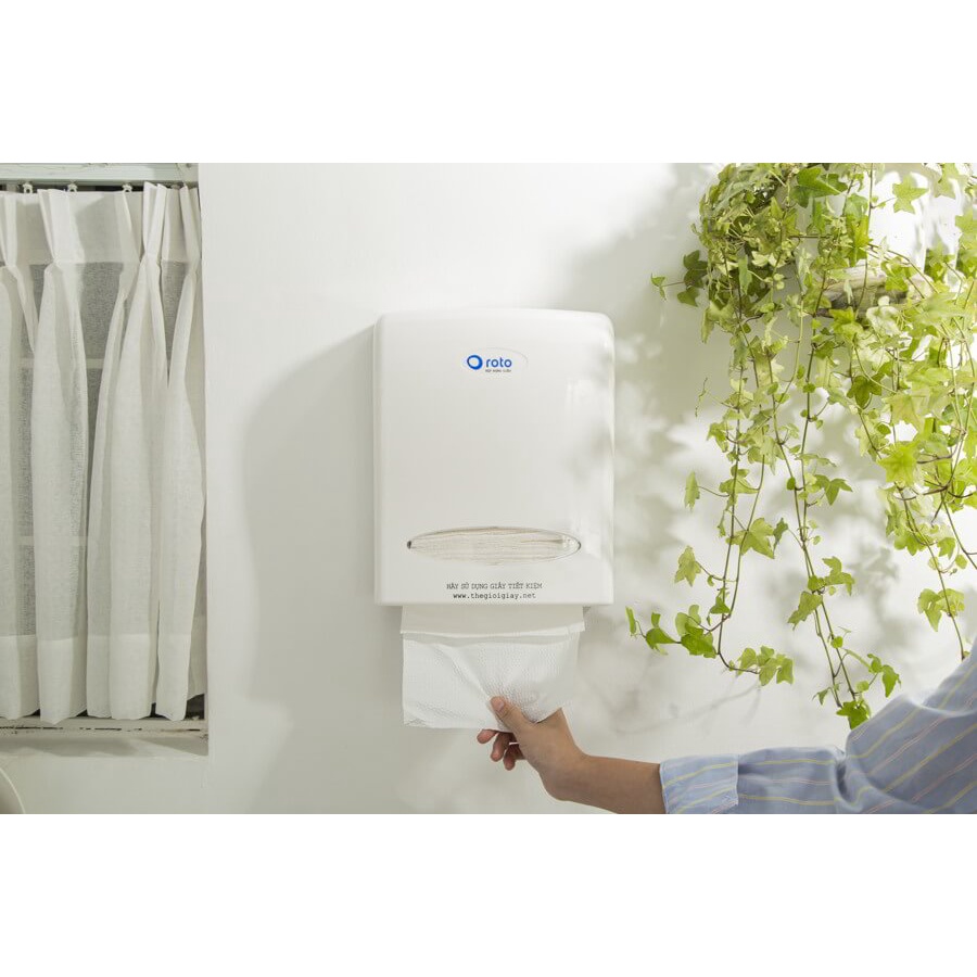 Hộp đựng khăn giấy rút treo tường ROTO - Chất liệu nhựa ABS | Màu trắng | RT8038A
