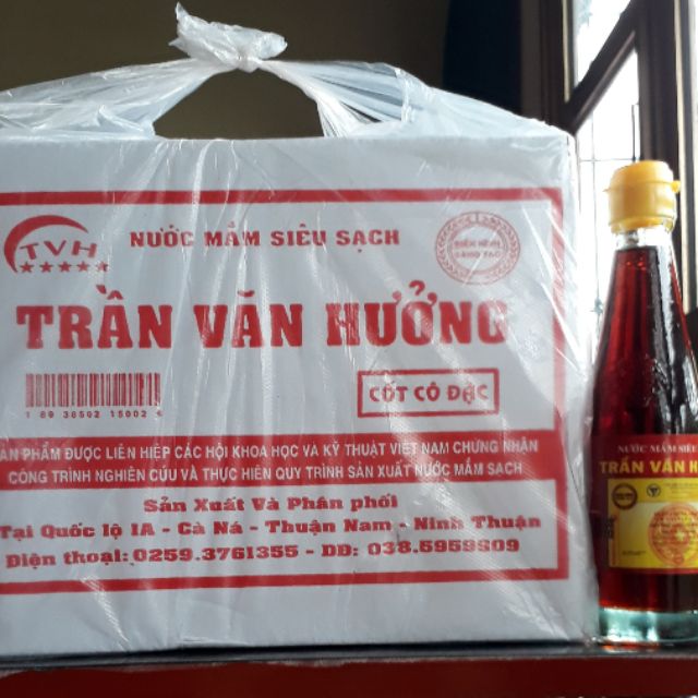 Nước mắm siêu sạch Trần Văn Hưởng ( 10 chai x 220 ml cốt cô đặc được Hội KH và KT Việt Nam CN sản xuất nước mắm sạch