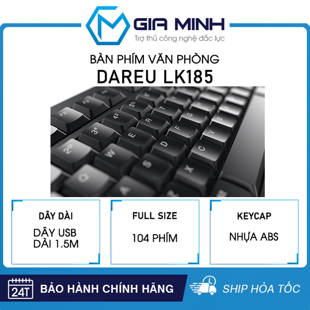 Bàn Phím DareU LK185 - Sản Phẩm Dành Cho Văn Phòng - Ship Hoả Tốc - Hàng Chính Hãng , Bảo Hành 24 Tháng