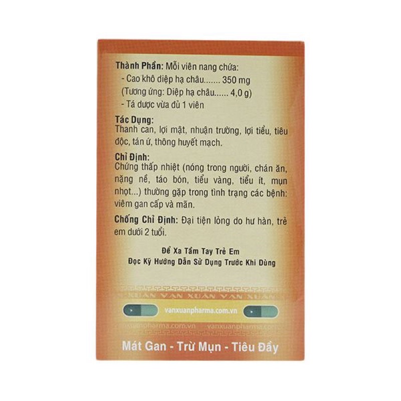 Diệp Hạ Châu Vạn Xuân - Hỗ trợ mát gan - hộp 20 gói