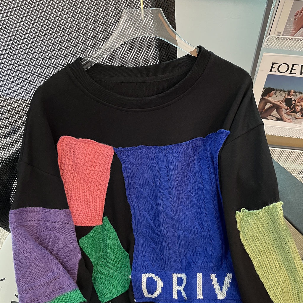 Áo Sweater Dáng Rộng Cổ Lưng In Chữ Kiểu Hàn Quốc Thời Trang Mùa Thu Cho Nữ