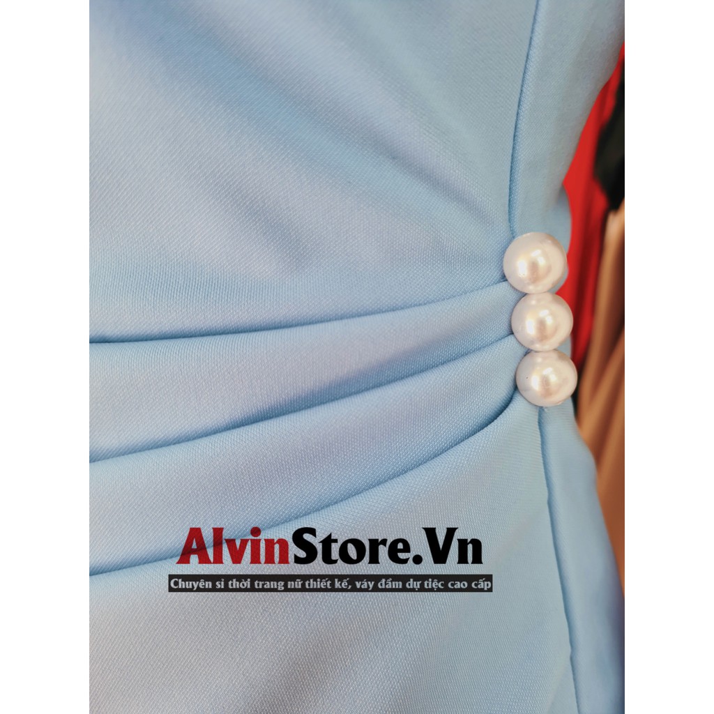 Đầm Xòe Xếp Ly Hai Dây Ngọc Cúp Ngực Dự Tiệc Alvin Store 2707 NoBrand