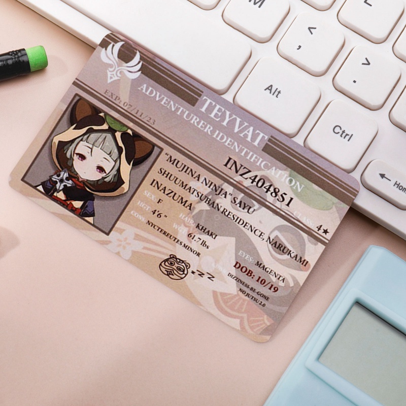 Bộ Sưu Tập Ảnh Thẻ Id Anime Genshin Va Chạm Bằng Pvc Cổ Điển