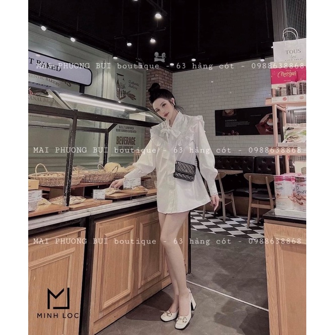 SỈ ÁO SƠ MI TRẮNG VIỀN BÈO CHO NỮ Q21