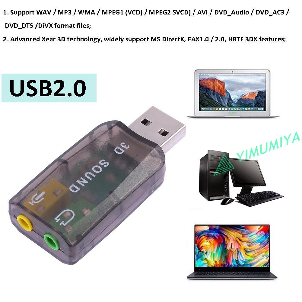 Card âm thanh chuyển đổi đầu USB 5.1 CH 3D cho máy tính laptop | BigBuy360 - bigbuy360.vn