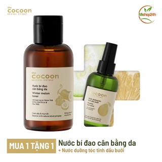 Combo Nước bí đao cân bằng da Cocoon 140ml + Nước dưỡng tóc tinh dầu bưởi Cocoon 140ml