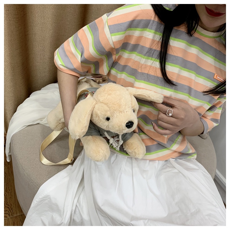 Túi Đeo Chéo Hình Cún Nhồi Bông Dễ Thương Phong Cách Mới Dành Cho Nữ