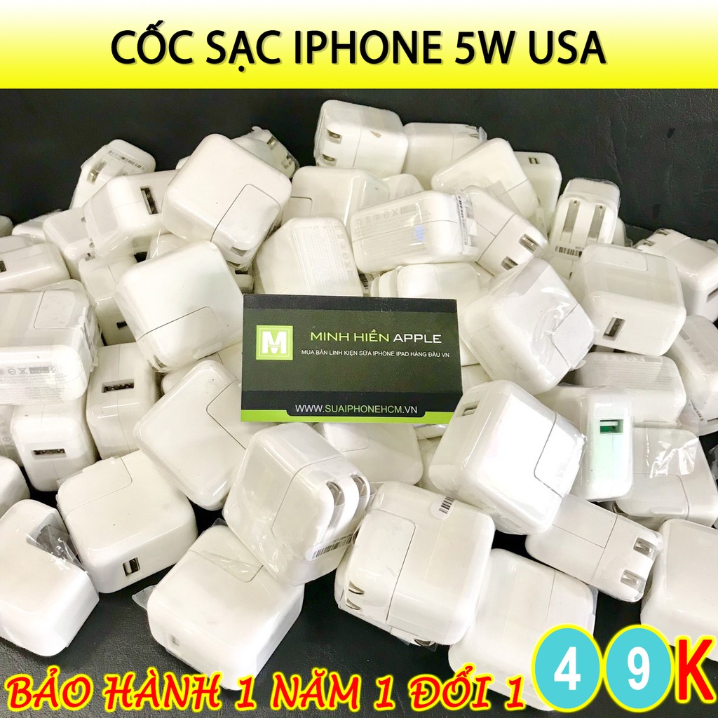 sạc iphone Zin USA 5w zin sạc tất cả các loại iphone hàng USA BH trọn đời